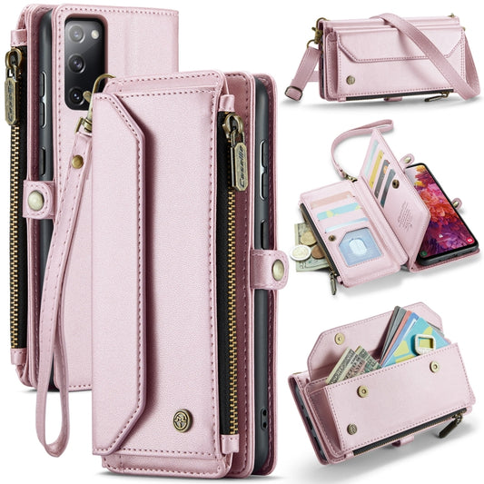 For Samsung Galaxy S20 FE CaseMe C36 Card Slots Zipper Wallet RFID Anti-theft Leather Phone Case(Pink) - Galaxy S20 FE Cases by CaseMe | Online Shopping UK | buy2fix