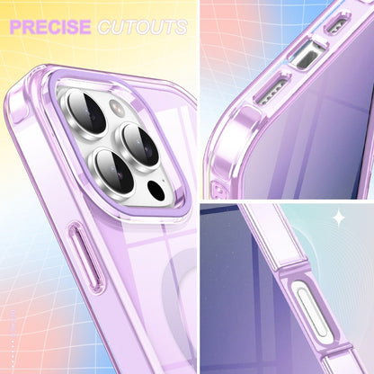 For iPhone 16 Pro Colorful MagSafe Magnetic PC Hybrid TPU Phone Case(Light Purple) - iPhone 16 Pro Cases by buy2fix | Online Shopping UK | buy2fix