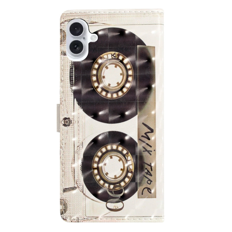 For iPhone 16 Plus 3D Pattern Leather Phone Case(Tape) - iPhone 16 Plus Cases by buy2fix | Online Shopping UK | buy2fix