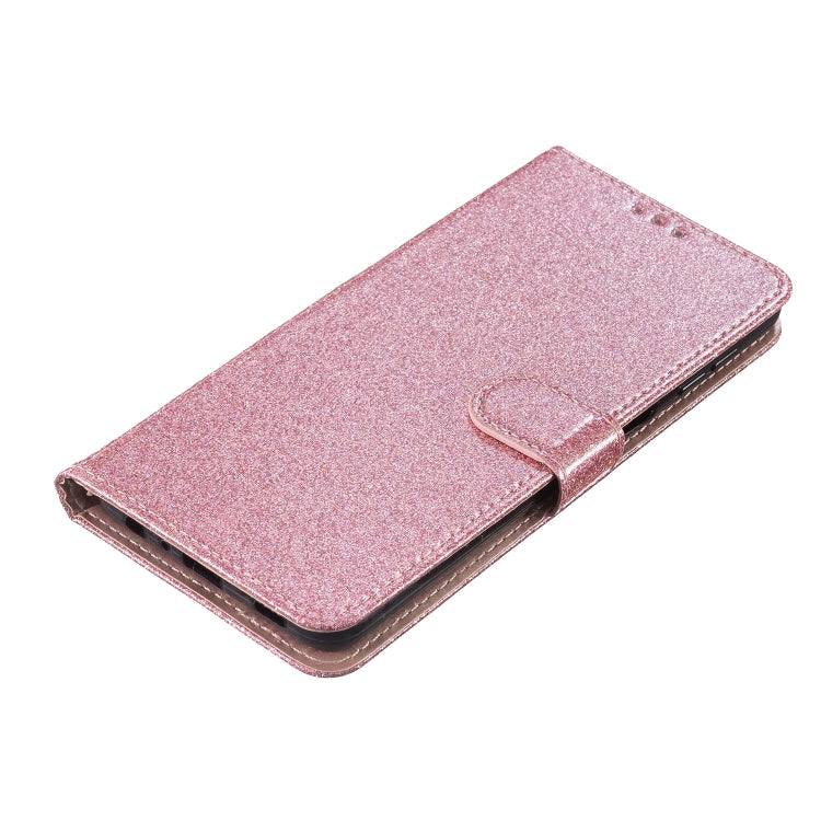 For iPhone 16 Glitter Powder Flip Leather Phone Case(Rose Gold) - iPhone 16 Cases by buy2fix | Online Shopping UK | buy2fix