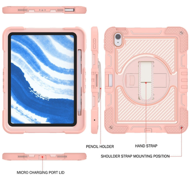 For iPad Air 11 2025 / 2024 360 Degree Rotation PC Contrast Silicone Tablet Case(Rose Gold) - iPad Air 11 2025 / 2024 Cases by buy2fix | Online Shopping UK | buy2fix