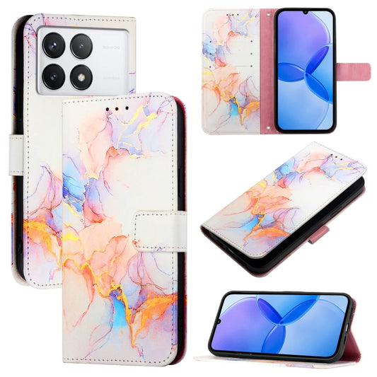 For Xiaomi Redmi K70 / K70 Pro PT003 Marble Pattern Flip Leather Phone Case(Galaxy Marble White) - K70 Cases by buy2fix | Online Shopping UK | buy2fix