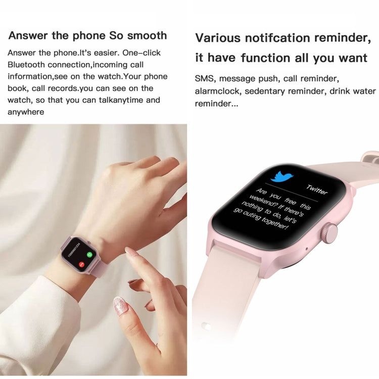 LEMFO LT10 2.01 inch TFT Screen Smart Watch Supports Bluetooth Call / Health Monitoring, Steel Strap(Pink) - Smart Watches by LEMFO | Online Shopping UK | buy2fix