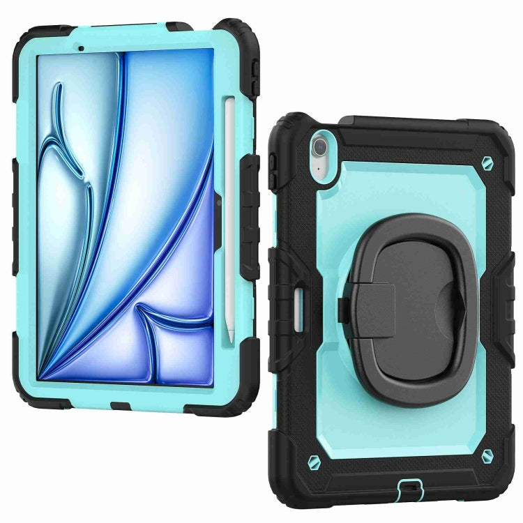 For iPad Air 11 2024 Handle Silicone Hydric PC Tablet Case with Shoulder Strap(Light Blue PC) - iPad Air 11 2024 Cases by buy2fix | Online Shopping UK | buy2fix