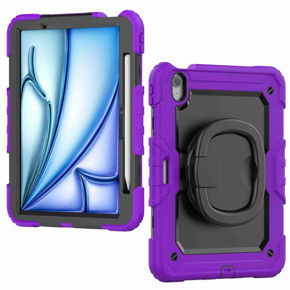 For iPad Air 11 2024 Handle Silicone Hydric PC Tablet Case with Shoulder Strap(Purple) - iPad Air 11 2024 Cases by buy2fix | Online Shopping UK | buy2fix