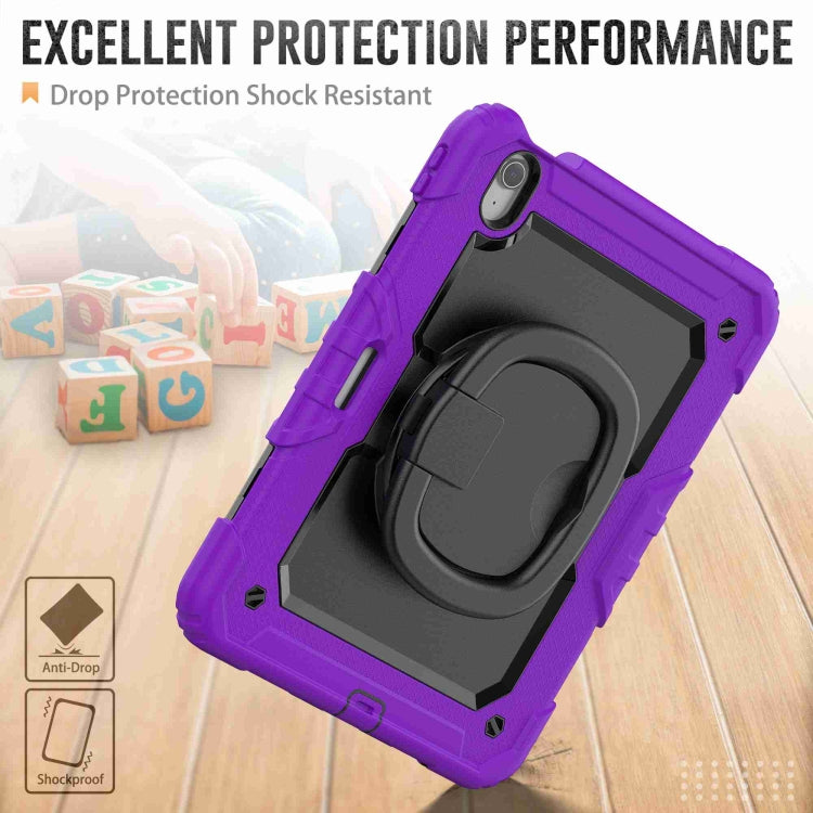 For iPad Air 11 2024 Handle Silicone Hydric PC Tablet Case with Shoulder Strap(Purple) - iPad Air 11 2024 Cases by buy2fix | Online Shopping UK | buy2fix