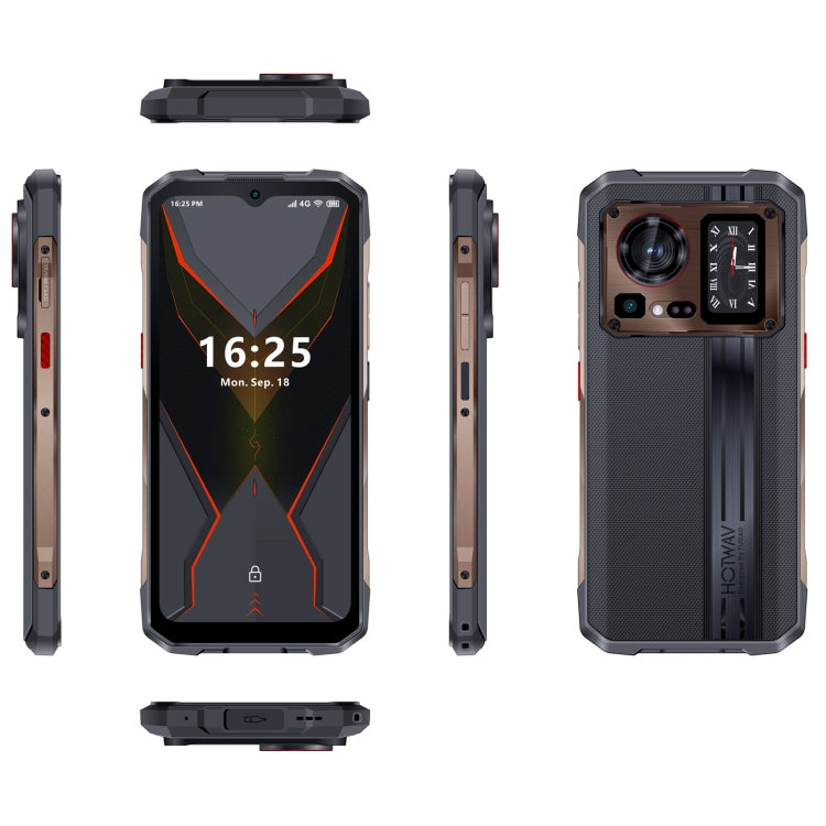 HOTWAV Cyber 15, 12GB+256GB, IP68/IP69K Rugged Phone, 6280mAh, 6.6 inch Android 13 MediaTek MT6789 Helio G99 Octa Core, Network: 4G, NFC, OTG(Brone Gold) - Other by HOTWAV | Online Shopping UK | buy2fix