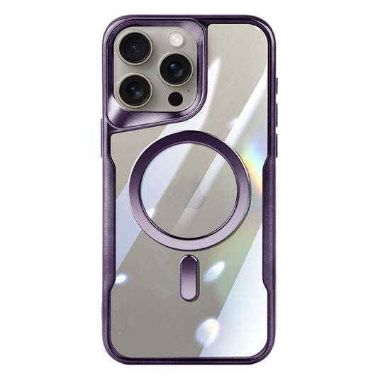 For iPhone 12 Pro Max Blade MagSafe Magnetic Transparent PC Phone Case(Purple) - iPhone 12 Pro Max Cases by buy2fix | Online Shopping UK | buy2fix