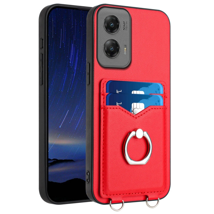 For Motorola Moto G Stylus 5G 2024 R20 Ring Card Holder Phone Case(Red) - Motorola Cases by buy2fix | Online Shopping UK | buy2fix