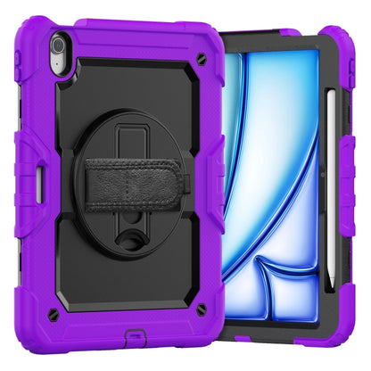 For iPad Air 11 2025 / 2024 Silicone Hybrid PC Tablet Case with Shoulder Strap(Purple) - iPad Air 11 2025 / 2024 Cases by buy2fix | Online Shopping UK | buy2fix