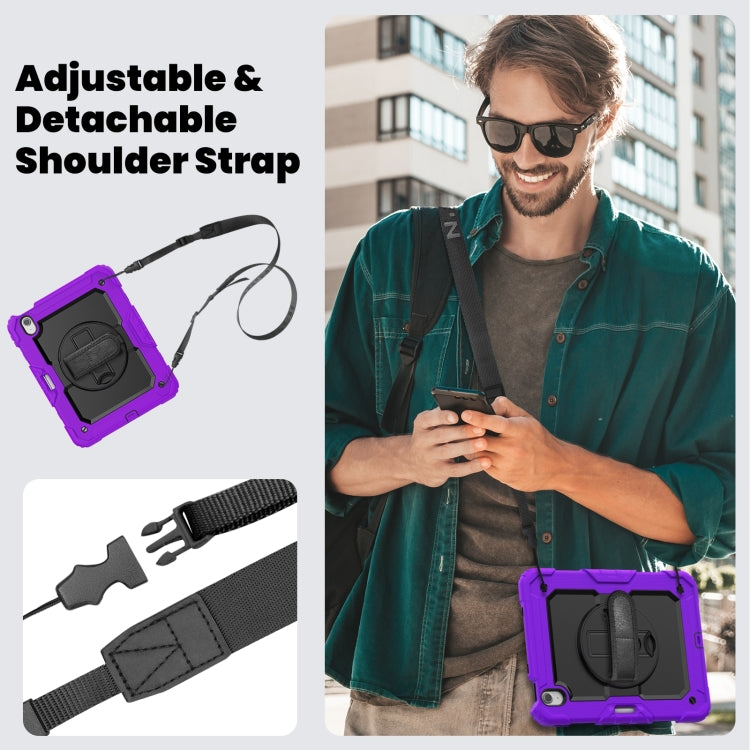 For iPad Air 11 2025 / 2024 Silicone Hybrid PC Tablet Case with Shoulder Strap(Purple) - iPad Air 11 2025 / 2024 Cases by buy2fix | Online Shopping UK | buy2fix