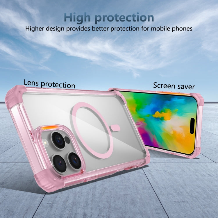 For iPhone 16 Pro Max Transparent MagSafe Magnetic Phone Case(Pink) - iPhone 16 Pro Max Cases by buy2fix | Online Shopping UK | buy2fix