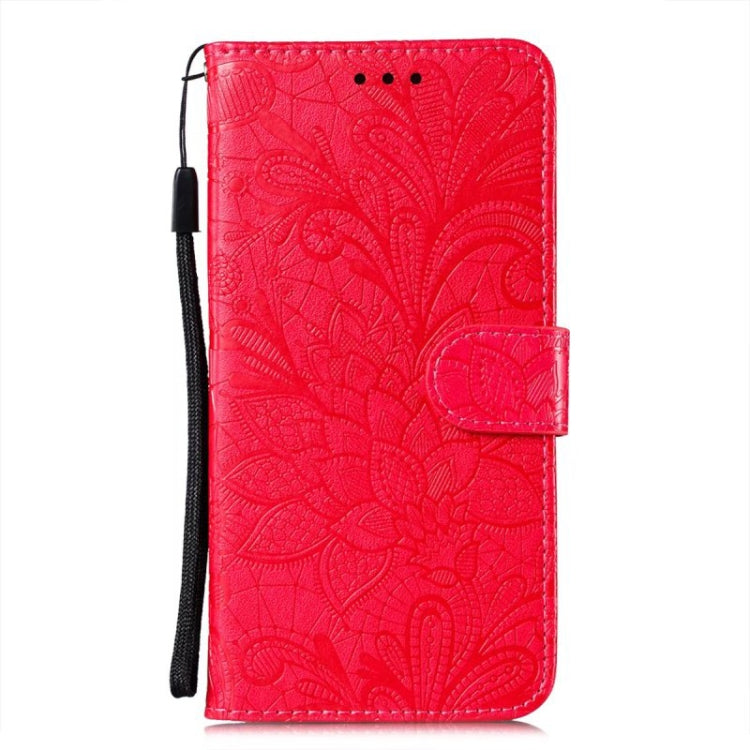 For Motorola Moto G Power 5G 2024 Lace Flower Embossing Flip Leather Phone Case(Red) - Motorola Cases by buy2fix | Online Shopping UK | buy2fix