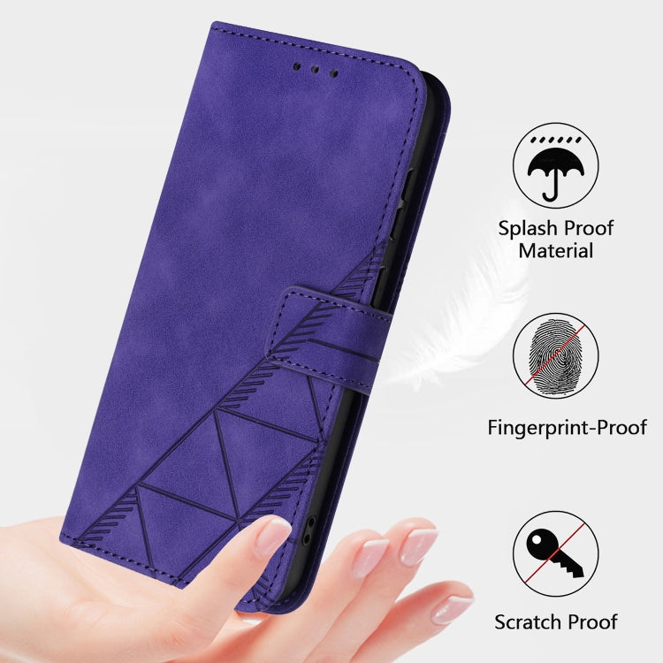 For Blackview Color 8 Crossbody 3D Embossed Flip Leather Phone Case(Purple) - More Brand by buy2fix | Online Shopping UK | buy2fix