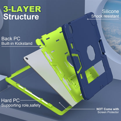 For iPad Air 13 2025 / 2024 Contrast Color Silicone Acrylic PC Tablet Case with Holder(Navy Blue Yellow Green) - iPad Air 13 2025 / 2024 Cases by buy2fix | Online Shopping UK | buy2fix