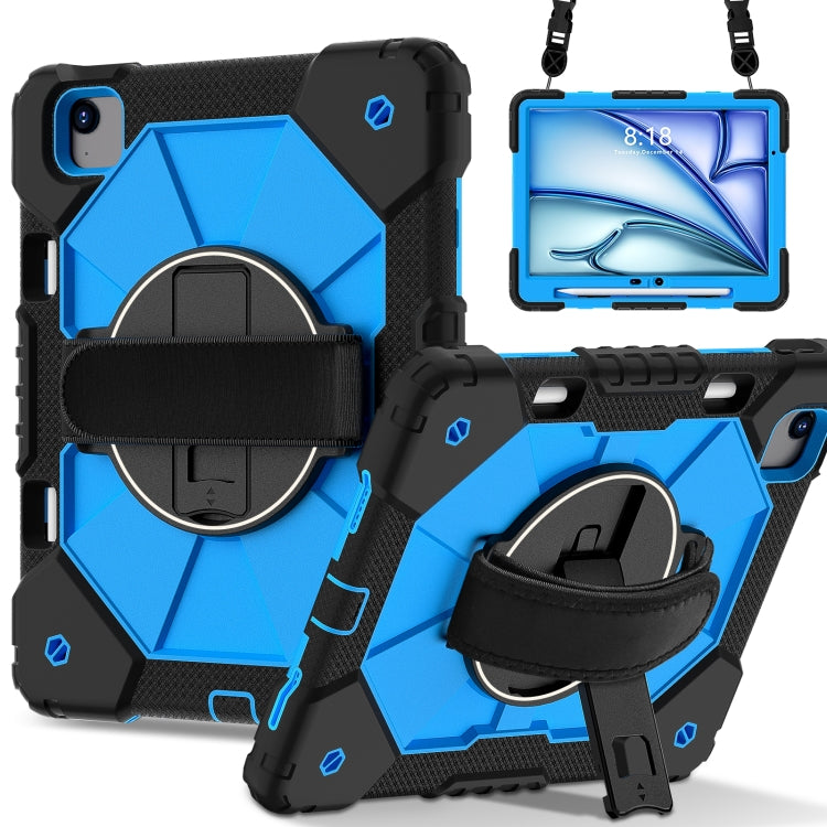 For iPad Air 11 2024 Contrast Color Robot Silicone Hybrid PC Tablet Case(Black Blue) - iPad Air 11 2024 Cases by buy2fix | Online Shopping UK | buy2fix