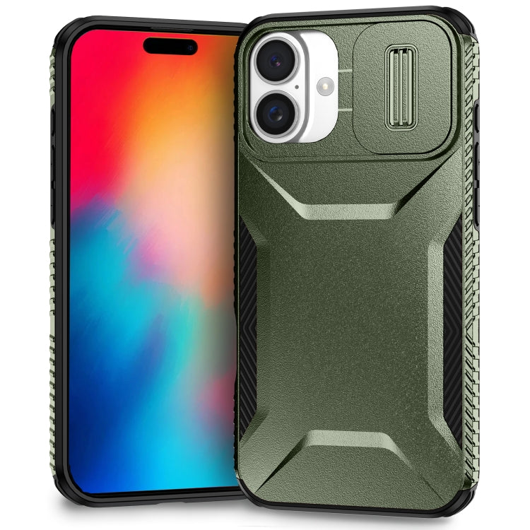 For iPhone 16 Plus Sliding Camshield Phone Case(Alpine Green) - iPhone 16 Plus Cases by buy2fix | Online Shopping UK | buy2fix