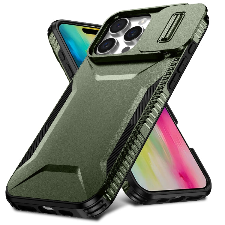 For iPhone 16 Pro Max Sliding Camshield Phone Case(Alpine Green) - iPhone 16 Pro Max Cases by buy2fix | Online Shopping UK | buy2fix