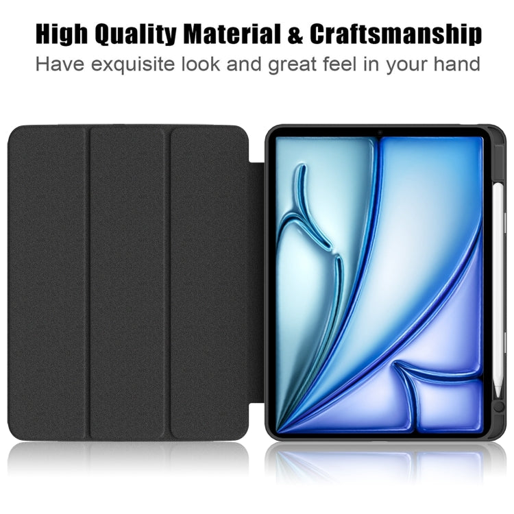 For iPad Air 11 2024 / Pro 11 2022 Acrylic 3-Fold Smart Leather Tablet Case(Black) - iPad Air 11 2024 Cases by buy2fix | Online Shopping UK | buy2fix