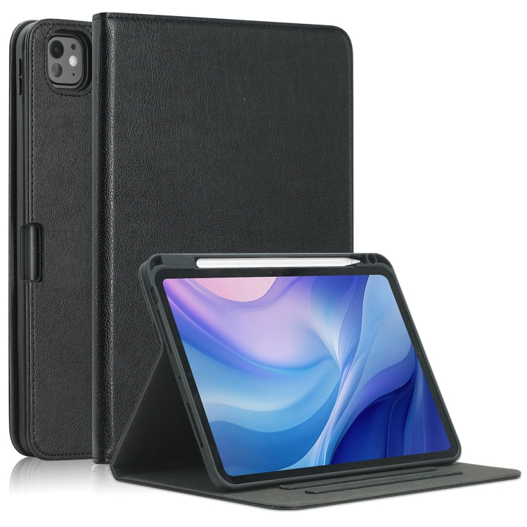 For iPad Pro 11 2024 Front Stand Smart TPU Leather Tablet Case(Black) - iPad Pro 11 2024 Cases by buy2fix | Online Shopping UK | buy2fix