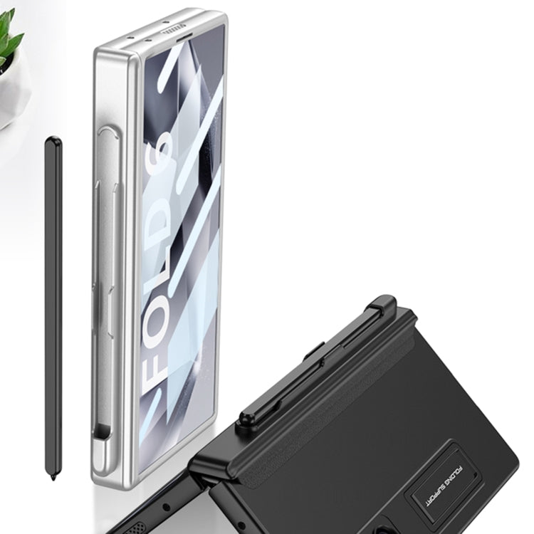 For Samsung Galaxy Z Fold6 GKK Integrated Full Coverage Magnetic Fold Phone Case with Pen Slot, Not Included Pen(Silver) - Galaxy Z Fold6 5G Cases by GKK | Online Shopping UK | buy2fix