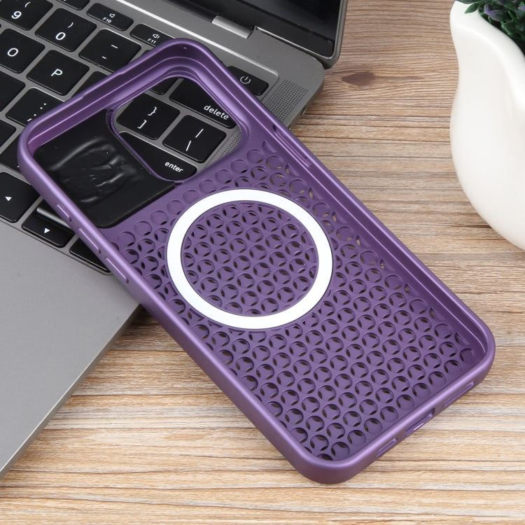 For iPhone 13 Pro Pure Color Honeycomb Aromatherapy MagSafe Phone Case(Purple) - iPhone 13 Pro Cases by buy2fix | Online Shopping UK | buy2fix