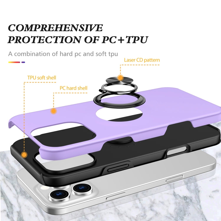 For iPhone 16 Magnetic Ring Holder Phone Case(Purple) - iPhone 16 Cases by buy2fix | Online Shopping UK | buy2fix