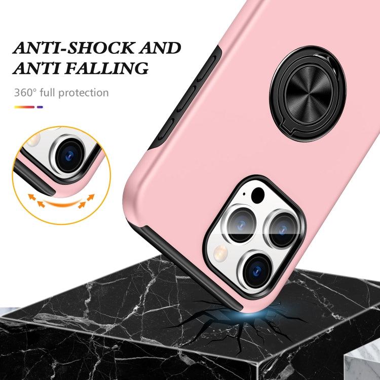 For iPhone 16 Plus Magnetic Ring Holder Phone Case(Rose Gold) - iPhone 16 Plus Cases by buy2fix | Online Shopping UK | buy2fix