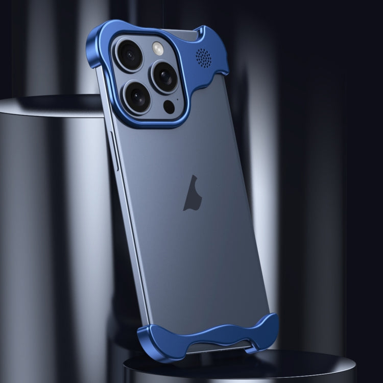 For iPhone 14 Pro Max Aromatherapy Alloy Frameless Phone Case(Blue) - iPhone 14 Pro Max Cases by buy2fix | Online Shopping UK | buy2fix