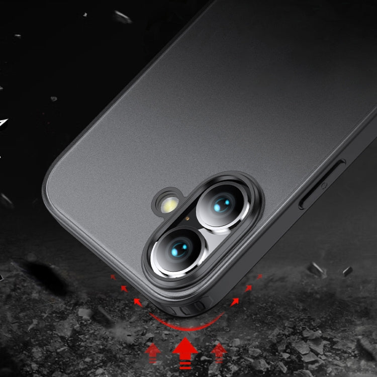 For iPhone 16 Plus Armor Clear TPU Hard PC Phone Case(Grey) - iPhone 16 Plus Cases by buy2fix | Online Shopping UK | buy2fix