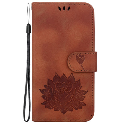 For Redmi K70 / K70 Pro Lotus Embossed Leather Phone Case(Brown) - K70 Cases by buy2fix | Online Shopping UK | buy2fix