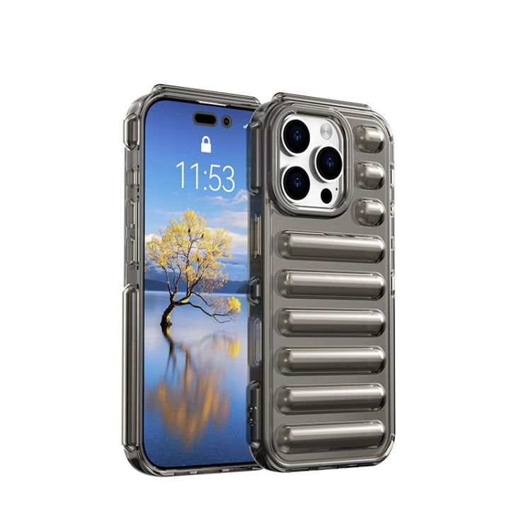 For iPhone 16 Pro Capsule Series Candy Color TPU Phone Case(Transparent Grey) - iPhone 16 Pro Cases by buy2fix | Online Shopping UK | buy2fix