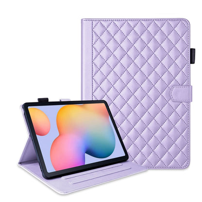 For Samsung Galaxy Tab S6 Lite 2024 Rhombus Lattice Leather Tablet Case(Purple) - Tab S6 Lite P610 / P615 by buy2fix | Online Shopping UK | buy2fix