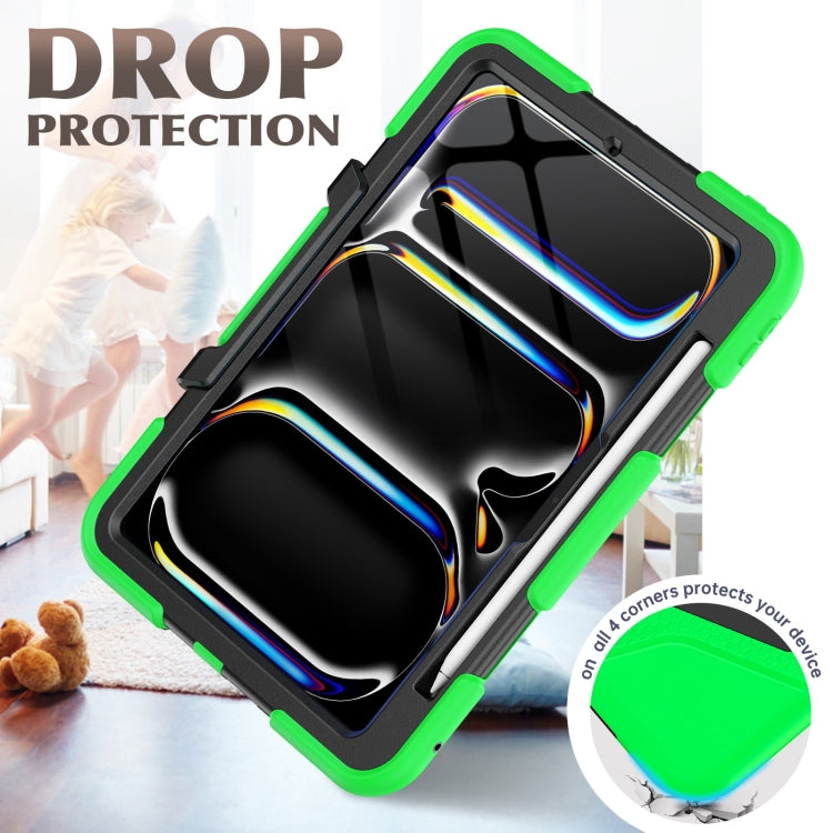 For iPad Pro 11 2024 Colorful Silicone Heavy Duty Hybrid PC Tablet Case(Green) - iPad Pro 11 2024 Cases by buy2fix | Online Shopping UK | buy2fix