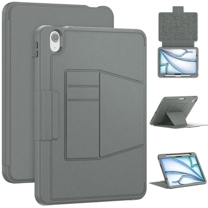 For iPad Air 11 2024 Smart B Magnetic Holder Leather Tablet Case(Grey) - iPad Air 11 2024 Cases by buy2fix | Online Shopping UK | buy2fix