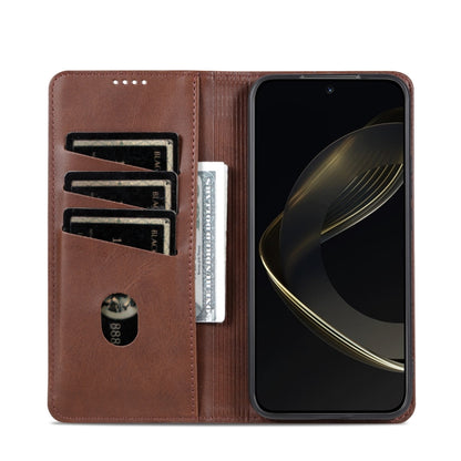 For Samsung Galaxy S25+ 5G AZNS Magnetic Calf Texture Flip Leather Phone Case(Dark Brown) - Galaxy S25+ 5G Cases by AZNS | Online Shopping UK | buy2fix