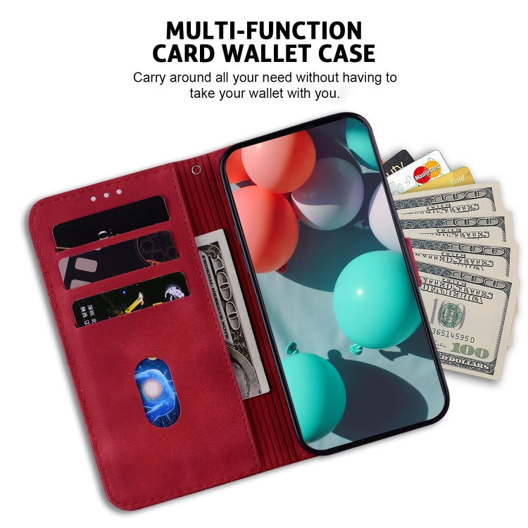 For Xiaomi Redmi K70 / K70 Pro Seven-shaped Embossed Leather Phone Case(Red) - K70 Cases by buy2fix | Online Shopping UK | buy2fix