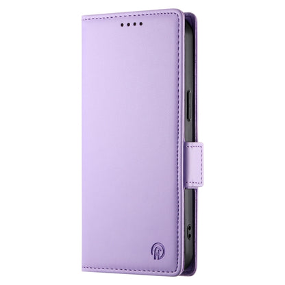 For iPhone 16 Plus Side Buckle Magnetic Frosted Leather Phone Case(Purple) - iPhone 16 Plus Cases by buy2fix | Online Shopping UK | buy2fix