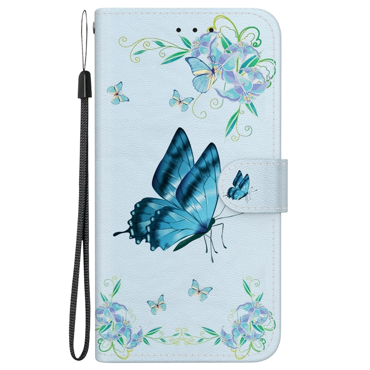 For Xiaomi Redmi K70 Pro / K70 Crystal Texture Colored Drawing Leather Phone Case(Blue Pansies) - K70 Cases by buy2fix | Online Shopping UK | buy2fix