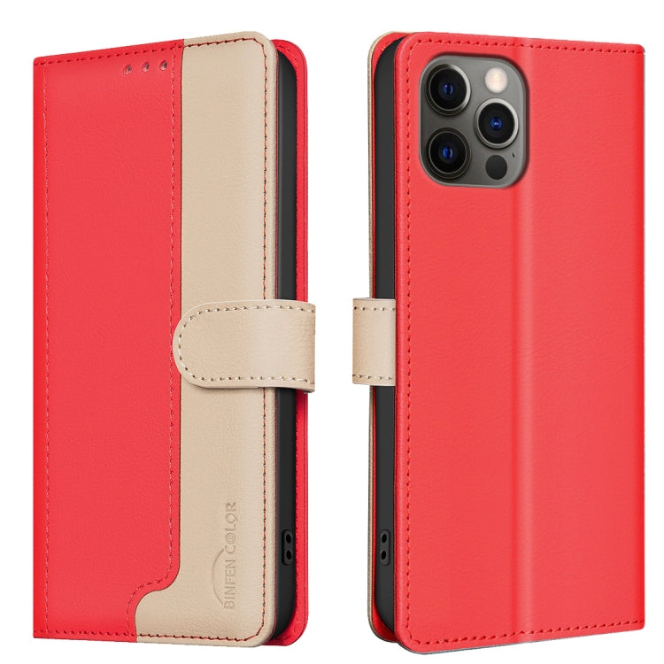 For iPhone 16 Pro Max Color Matching RFID Anti-theft Leather Phone Case(Red) - iPhone 16 Pro Max Cases by buy2fix | Online Shopping UK | buy2fix