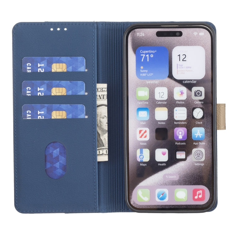 For iPhone SE 2024 Color Matching RFID Anti-theft Leather Phone Case(Blue) - More iPhone Cases by buy2fix | Online Shopping UK | buy2fix