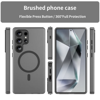 For Samsung Galaxy S25 Ultra MagSafe Frosted Translucent TPU + PC Full Coverage Phone Case(Black) - Galaxy S25 Ultra 5G Cases by buy2fix | Online Shopping UK | buy2fix