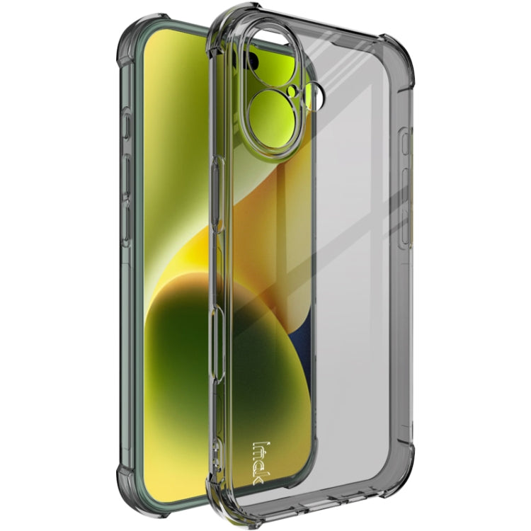 For iPhone 16 imak Shockproof Airbag TPU Phone Case(Transparent Black) - iPhone 16 Cases by imak | Online Shopping UK | buy2fix