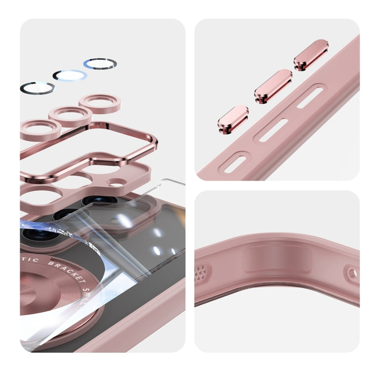 For Samsung Galaxy S25+ 5G 360 Holder MagSafe Acrylic Hybrid TPU Phone Case(Pink) - Galaxy S25+ 5G Cases by buy2fix | Online Shopping UK | buy2fix