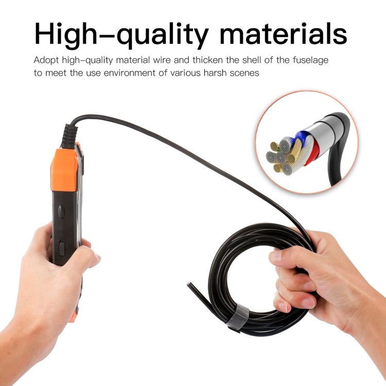 T20 4.3 inch IPS Screen 5.5mm Single Camera IP67 Waterproof Hard Cable Digital Endoscope, Length:3.5m(Black Orange) -  by buy2fix | Online Shopping UK | buy2fix