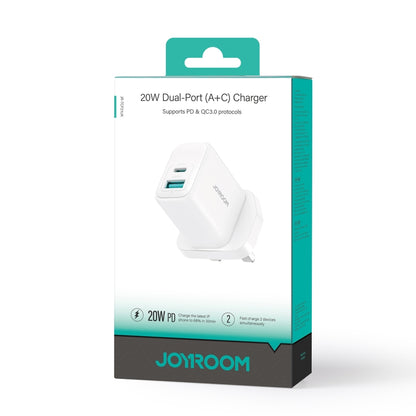 JOYROOM JR-TCF21 20W Dual Ports USB + Type-C Charger, Plug:UK Plug(White) - USB Charger by JOYROOM | Online Shopping UK | buy2fix