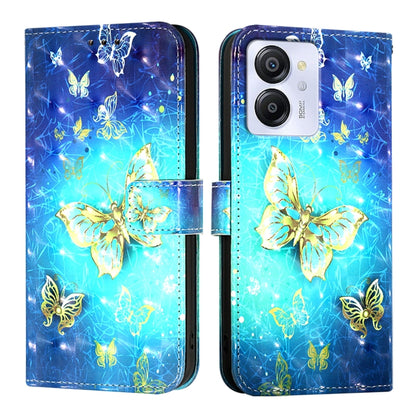 For Blackview Color 8 3D Painting Horizontal Flip Leather Phone Case(Golden Butterfly) - More Brand by buy2fix | Online Shopping UK | buy2fix