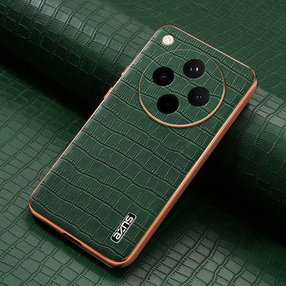 For OPPO Find X8 AZNS Electroplated Frame Crocodile Texture Full Coverage Phone Case(Green) - Find X8 Cases by AZNS | Online Shopping UK | buy2fix