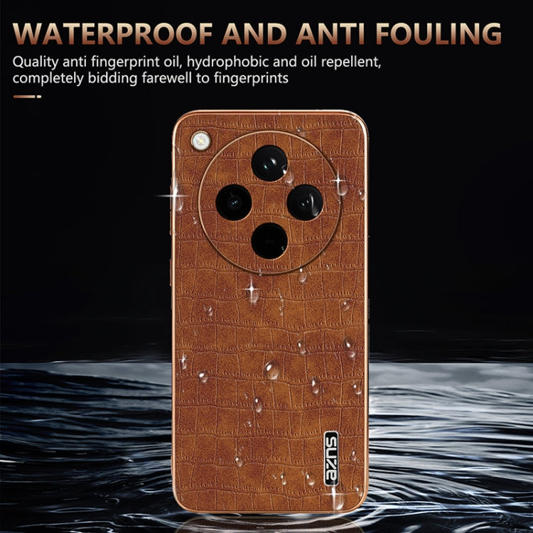 For OPPO Find X8 AZNS Electroplated Frame Crocodile Texture Full Coverage Phone Case(White) - Find X8 Cases by AZNS | Online Shopping UK | buy2fix