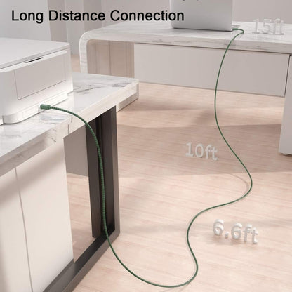 USB 2.0 to Square Port A/B Printer Adapter Cable, Length:0.5m(Green) - USB Cable by buy2fix | Online Shopping UK | buy2fix